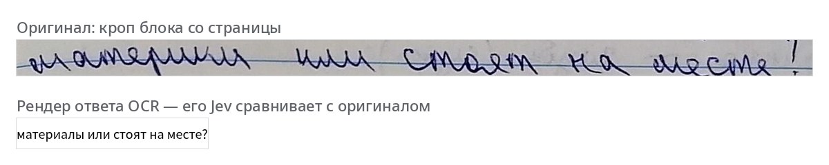 Строка тетради «материки или стоят на месте?», OCR прочитал «материалы»